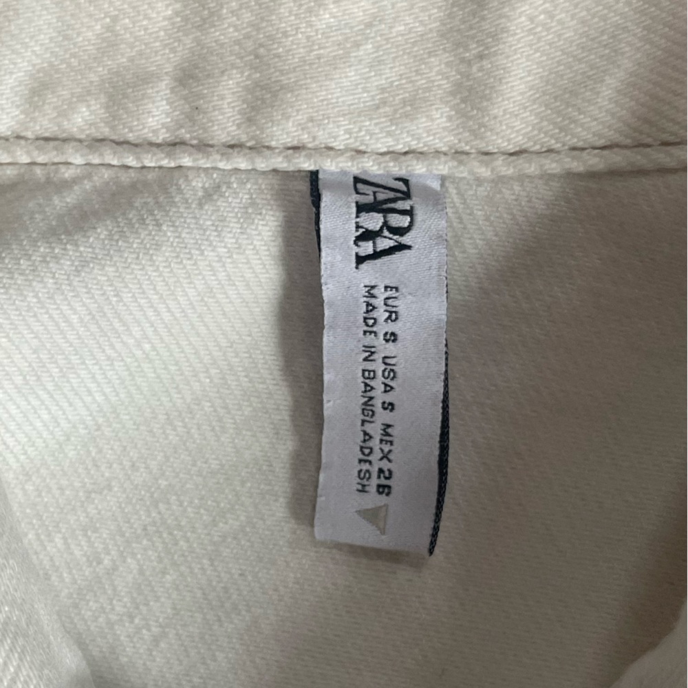 Zara Off White Denim Romper Jumpsuit size small - Picture 7 of 8